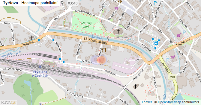 Tyršova - mapa podnikání