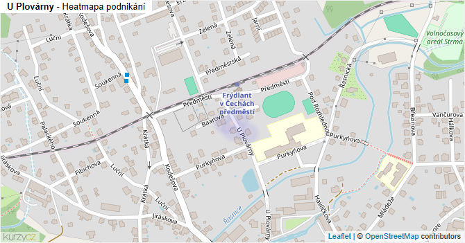 U Plovárny - mapa podnikání