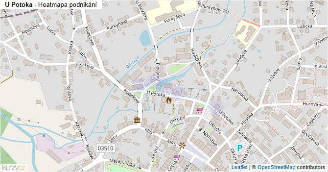 U Potoka - mapa podnikání