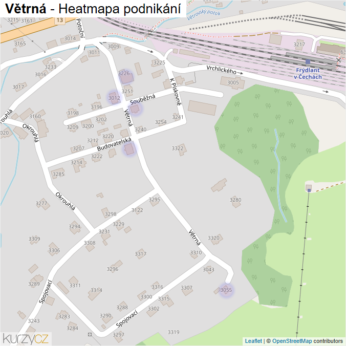 Mapa Větrná - Firmy v ulici.