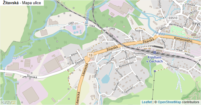Žitavská - mapa ulice