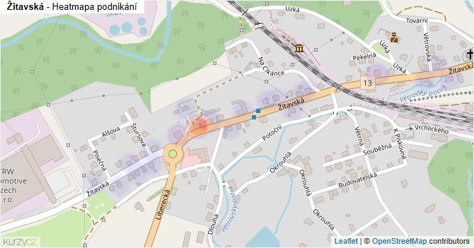 Žitavská - mapa podnikání