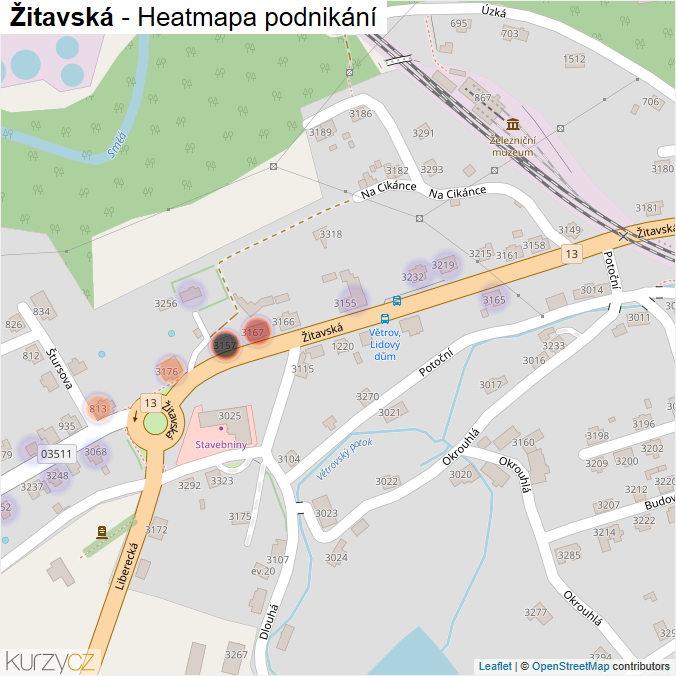 Mapa Žitavská - Firmy v ulici.