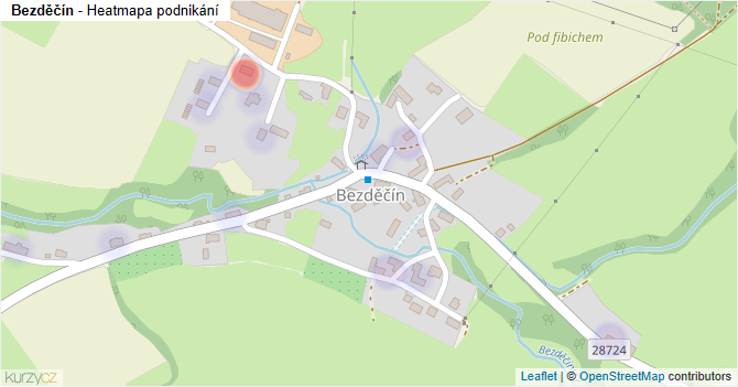Bezděčín - mapa podnikání