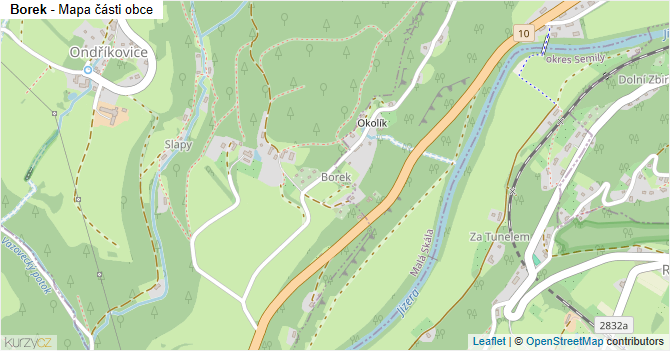 Borek - mapa části obce