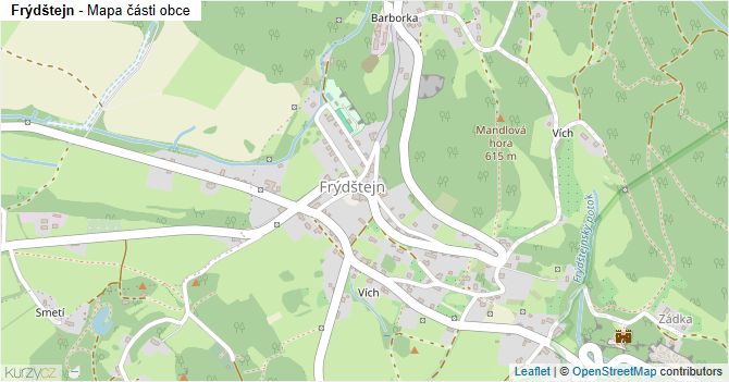 Frýdštejn - mapa části obce