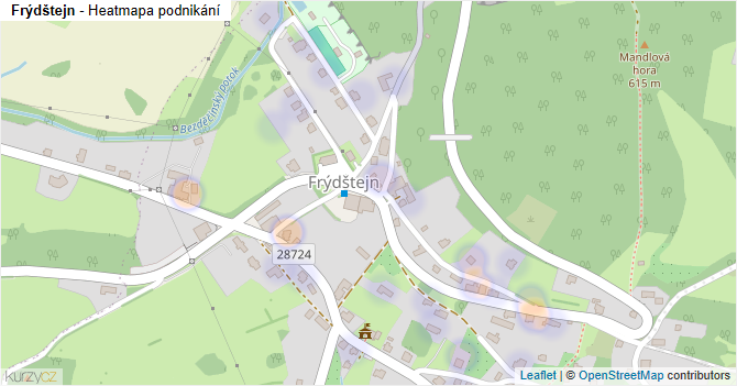 Frýdštejn - mapa podnikání
