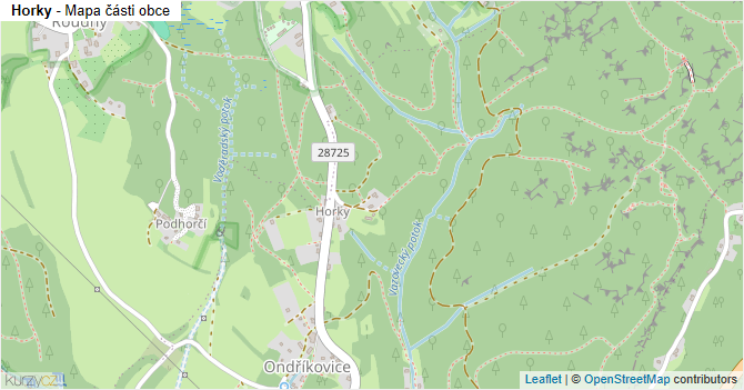 Horky - mapa části obce