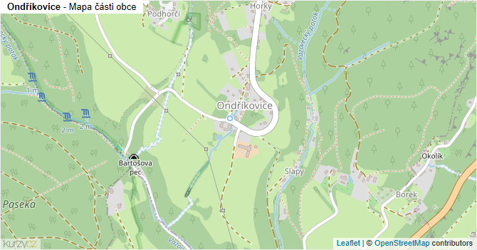 Ondříkovice - mapa části obce