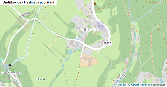 Ondříkovice - mapa podnikání