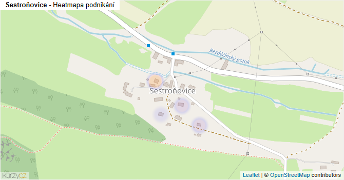 Sestroňovice - mapa podnikání