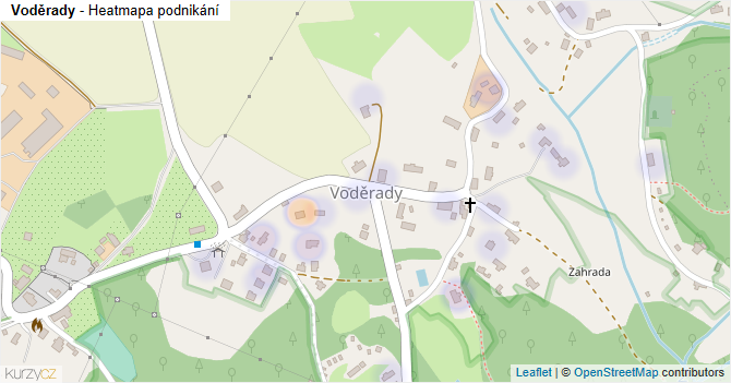 Voděrady - mapa podnikání