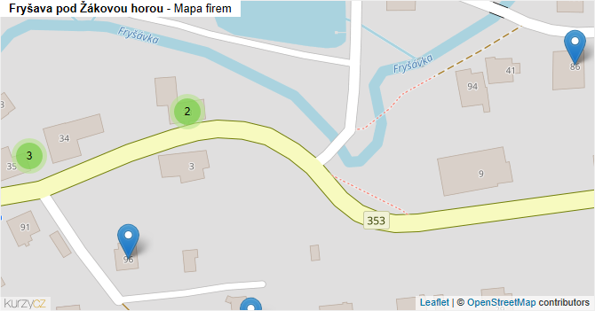 Fryšava pod Žákovou horou - mapa firem