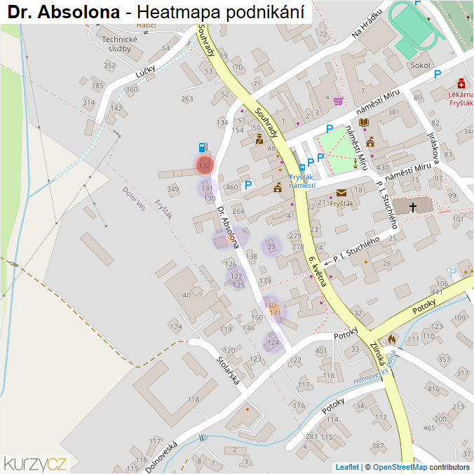 Mapa Dr. Absolona - Firmy v ulici.