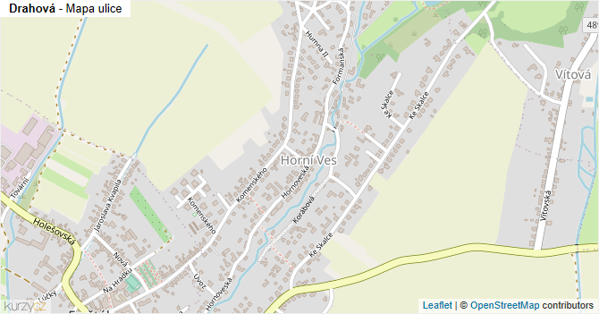 Drahová - mapa ulice