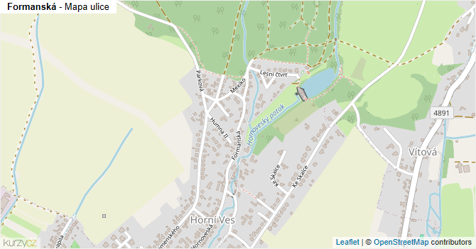 Formanská - mapa ulice