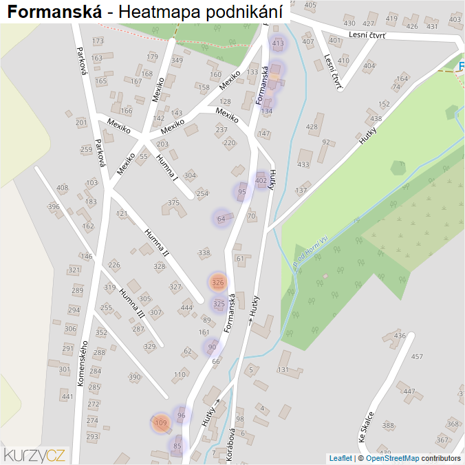 Mapa Formanská - Firmy v ulici.