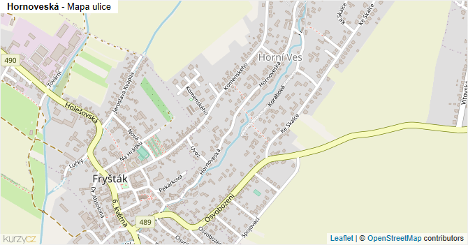 Hornoveská - mapa ulice