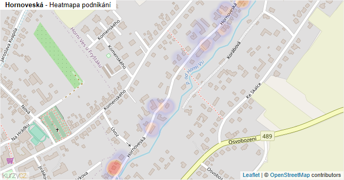Hornoveská - mapa podnikání