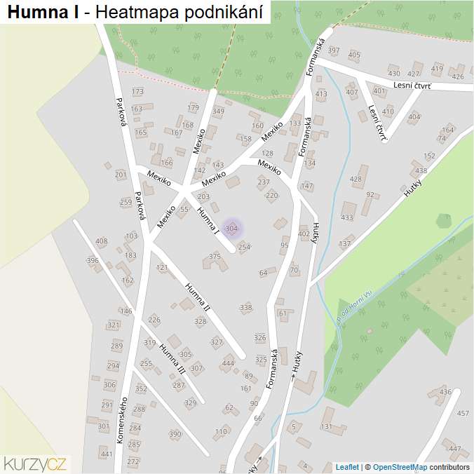Mapa Humna I - Firmy v ulici.