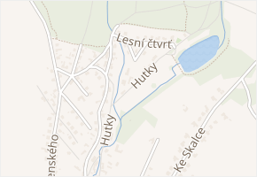 Hutky v obci Fryšták - mapa ulice