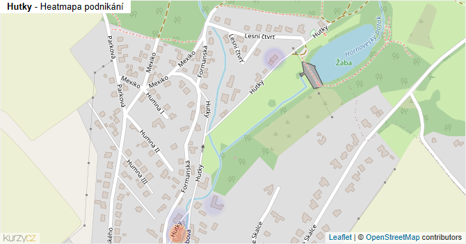 Hutky - mapa podnikání