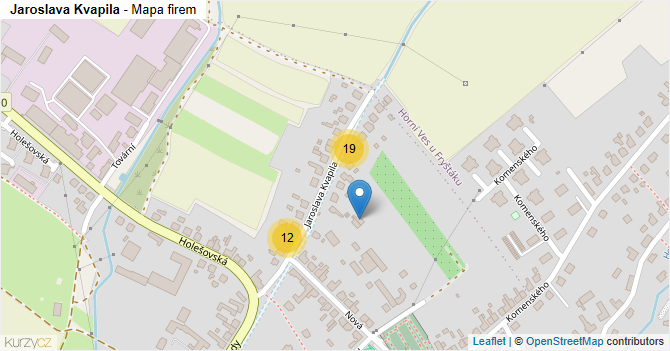 Jaroslava Kvapila - mapa firem