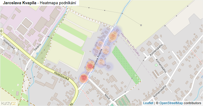 Jaroslava Kvapila - mapa podnikání