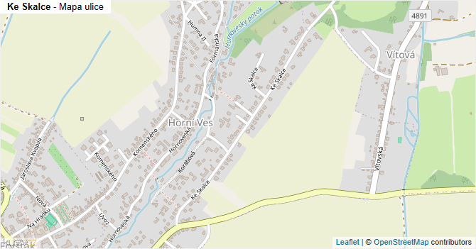 Ke Skalce - mapa ulice