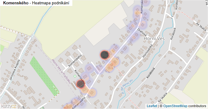 Komenského - mapa podnikání