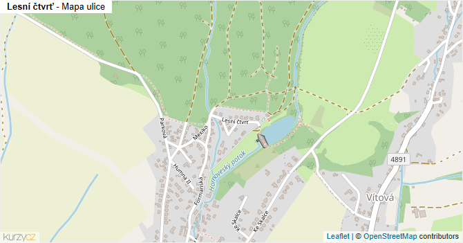 Lesní čtvrť - mapa ulice
