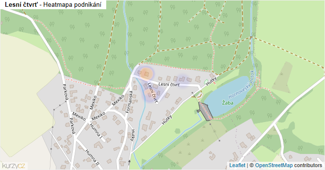 Lesní čtvrť - mapa podnikání