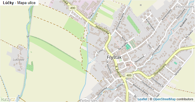 Lúčky - mapa ulice