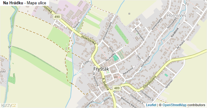 Na Hrádku - mapa ulice