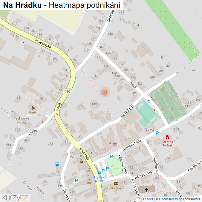 Mapa Na Hrádku - Firmy v ulici.