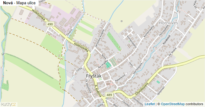 Nová - mapa ulice