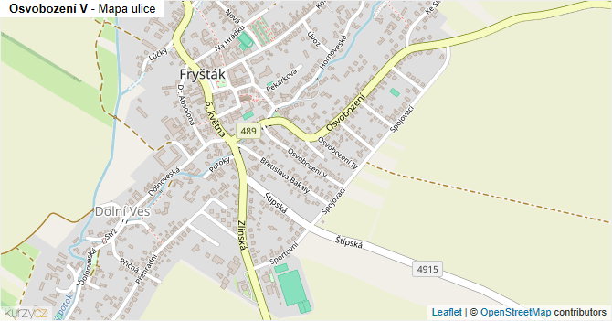 Osvobození V - mapa ulice