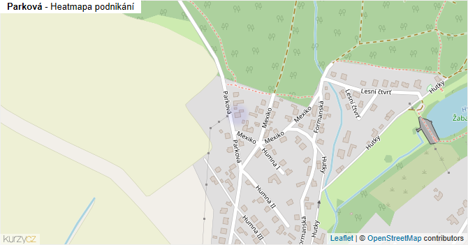 Parková - mapa podnikání