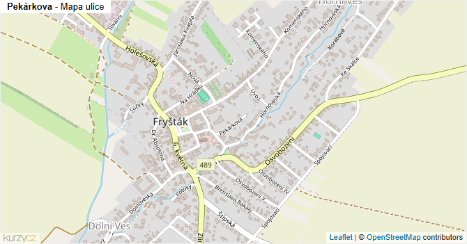 Pekárkova - mapa ulice