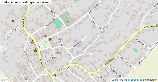 Pekárkova - mapa podnikání