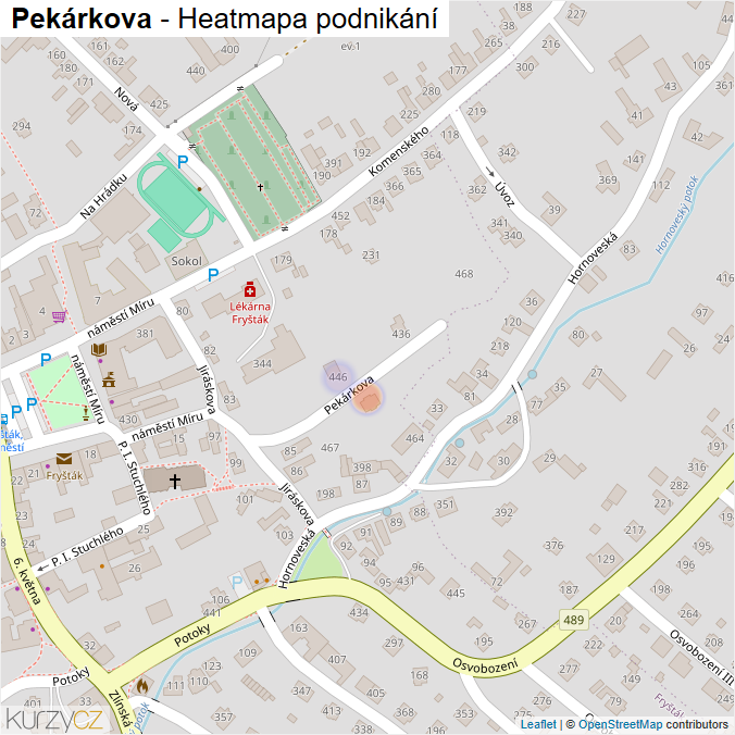 Mapa Pekárkova - Firmy v ulici.