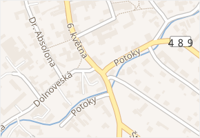 Potoky v obci Fryšták - mapa ulice