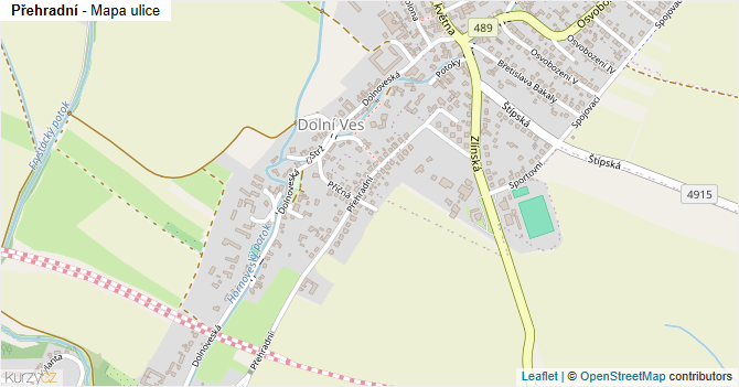 Přehradní - mapa ulice