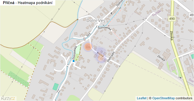 Příčná - mapa podnikání