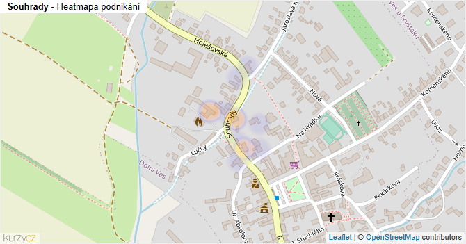 Souhrady - mapa podnikání