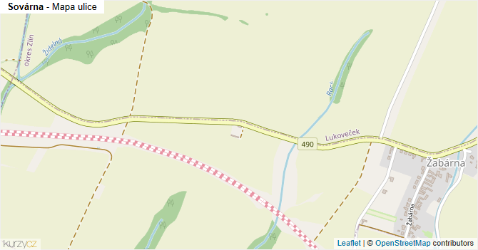 Sovárna - mapa ulice