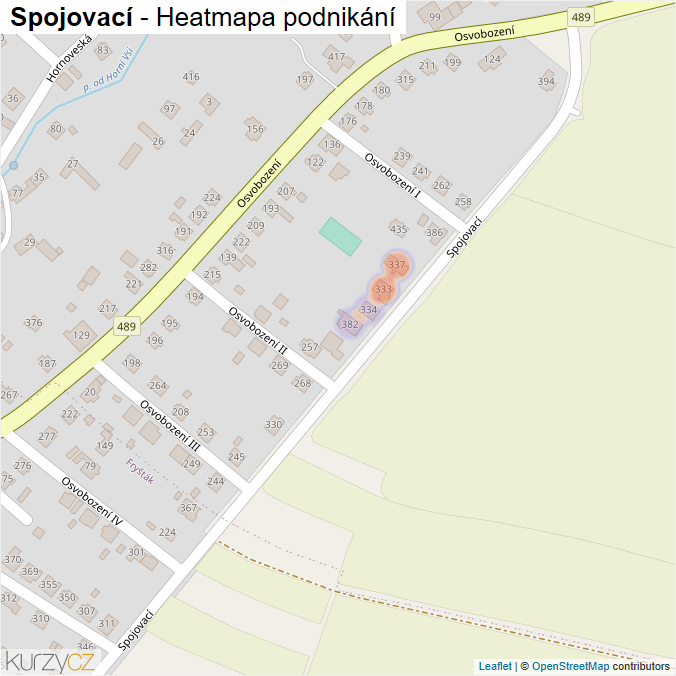 Mapa Spojovací - Firmy v ulici.