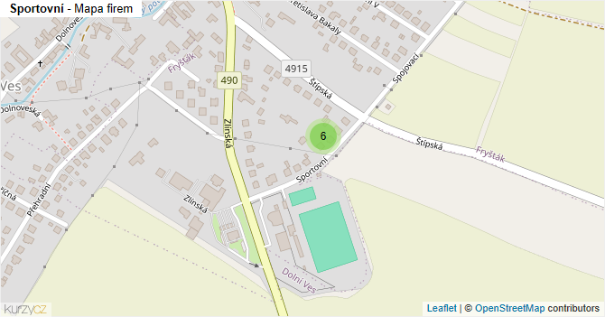 Sportovní - mapa firem