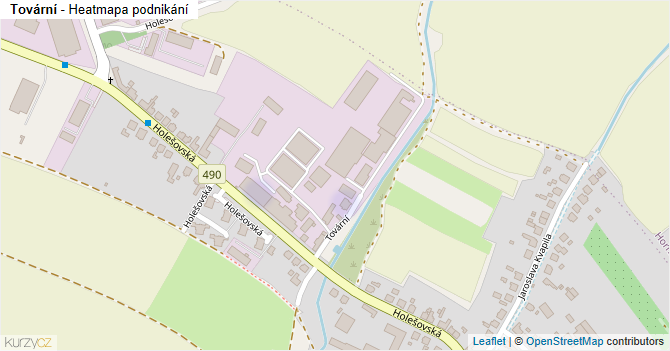 Tovární - mapa podnikání