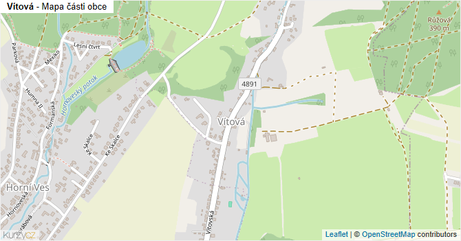 Vítová - mapa části obce